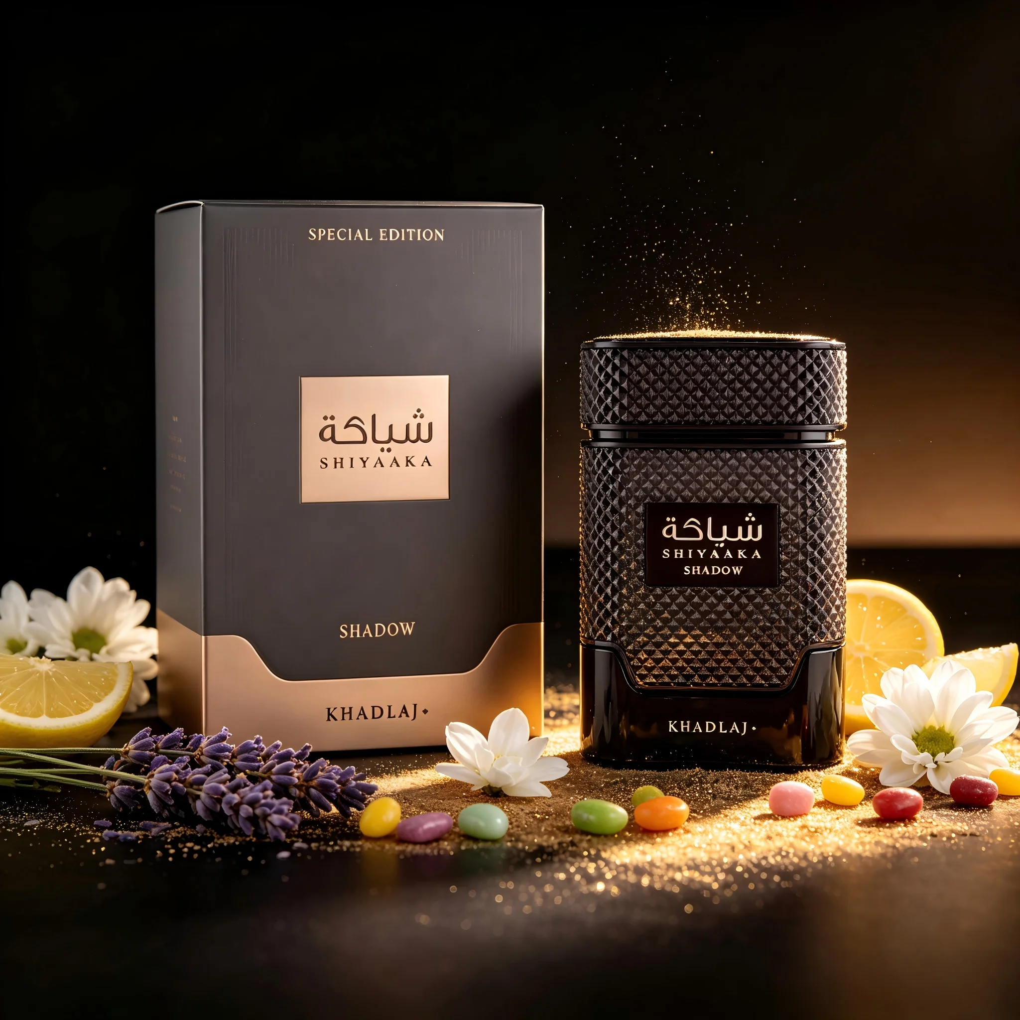 Khadlaj Shiyaaka Shadow Eau De Parfum 100ml 3.4oz For Him Cologne Spray Premium Long Lasting Woody Spicy Arabic Perfume Gift Box