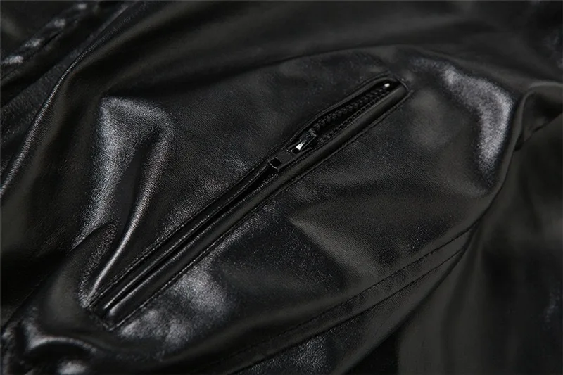 Black Hooded Cool Leather Jacket Spring Autumn Korean Loose-Fit Slim Short Zipper Motorcycle Jacket