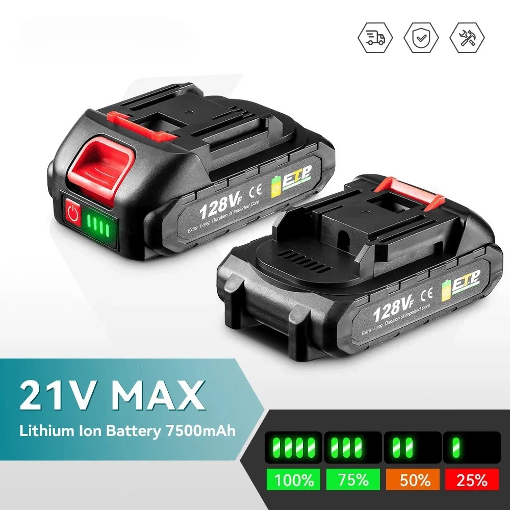 

20V 7500mAh Rechargeable Lithium Battery for Brushless Chainsaw Electric Drill Electric Wrench Adapted With Makita 18V B series