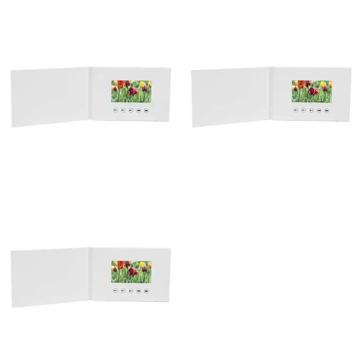 HJ-3Pcs 4.3 بوصة بطاقة كتاب الفيديو 4GB Lcd دعوة هدية الموسيقى بطاقة المعايدة تحميل الفيديو الزفاف دعوة الإطار الرقمي