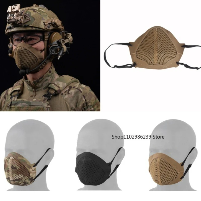 

Comfortable Breathable Sports Half Face Mask Lightweight Reusable Airsoft Mask for Running, Cycling, Gym, Outdoor Activities