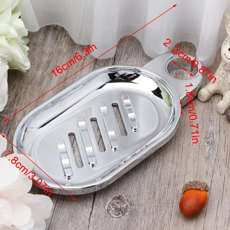 Clip-on Soap Dish Tray Holder Shower Slide Soap Plates Bathroom Kitchen Accessories for Sliding Bar Diameter 22mm