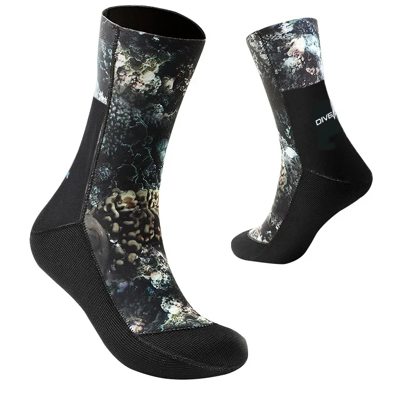 3/5/7mm Neoprene Diving Socks Rubber Non-slip Beach Socks Warm Waterproof Quick-drying Camouflage Neoprene Diving Socks