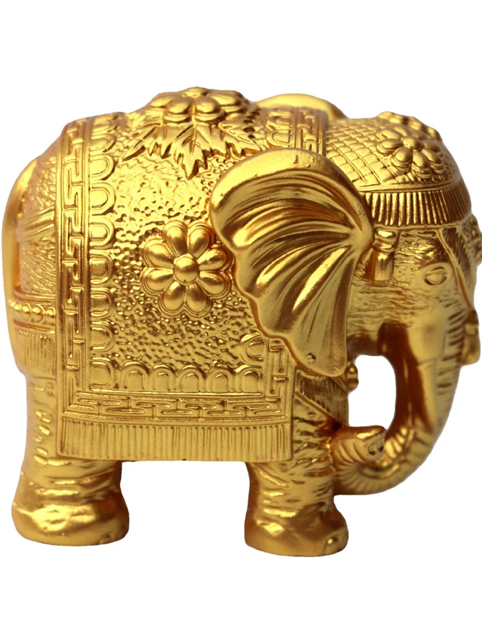 

6.5*5.5*6cm Auspicious Lucky Wealth Fengshui Elephant Gold Plated Delicate Travelling Home Keepsake Statue