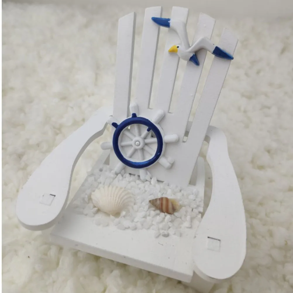 

Beach Chair Ornament Rudder Pattern Wooden Crafts Small Relaxing Decor for Table Car Office Bedroom Gift Beach Chair Ornament