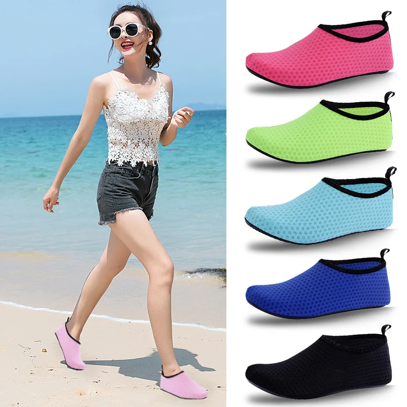 Swimming Shoes For Men And Women Adult Beach Shoes Non-Slip Soft Bottom Diving Barefoot Solid Color Skin