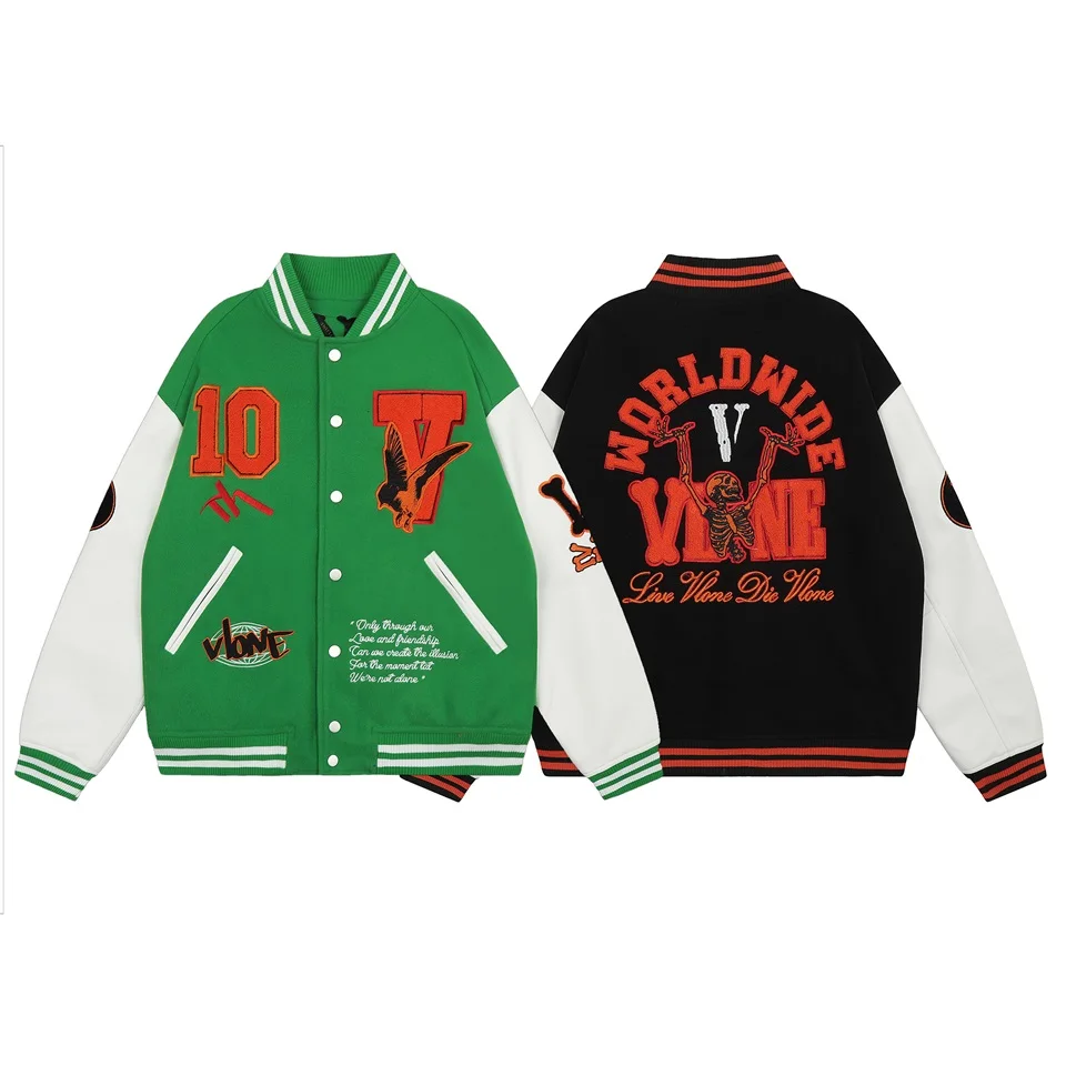 

ex V-Logo Baseball Jaet Youth Trendy Streetwear Fce Lined Long Sve Jaet for Couples Spring Autumn Wear