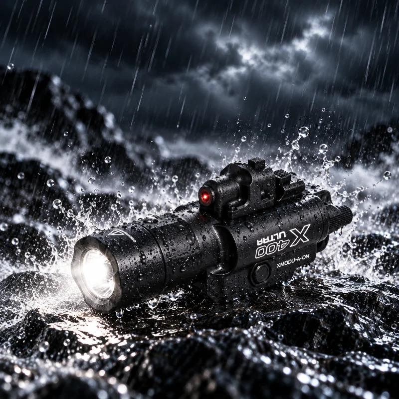 X300U-A Handheld Rail Flashlight Black & Sand Color High Bright LED Torch Outdoor Backpack Camping Night Accessory Light
