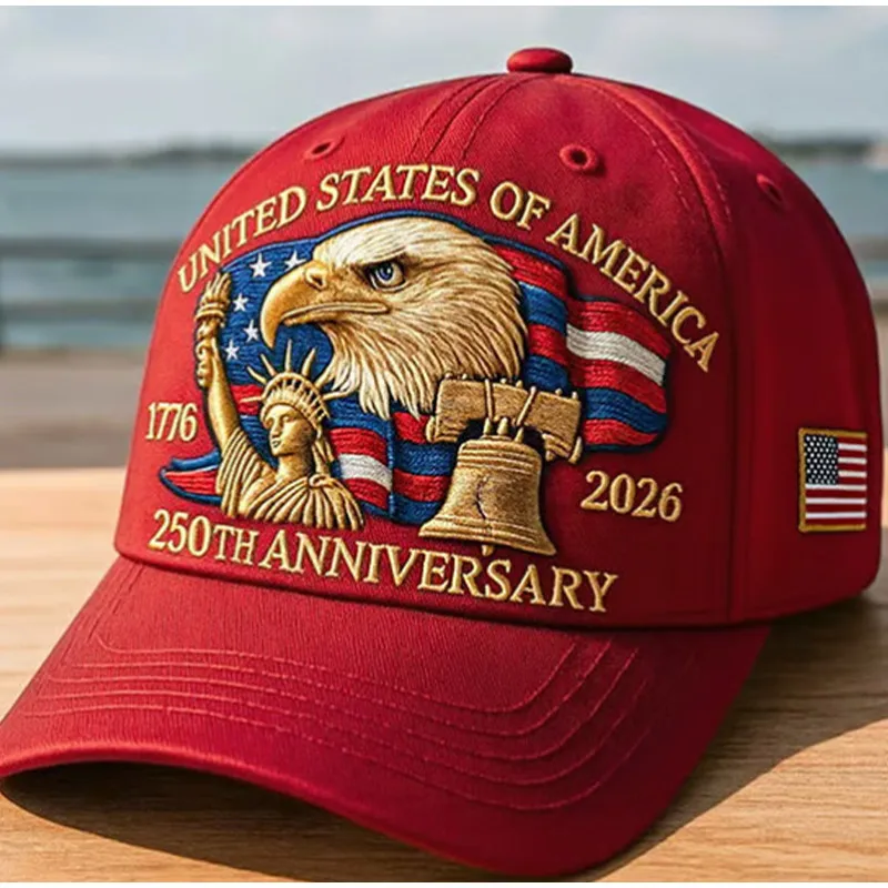 250th Anniversary Eagle Embroidered Baseball Cap Adjustable Breathable Sun Visor Unisex Sun-shading Ultraviolet-proof Dome Cap