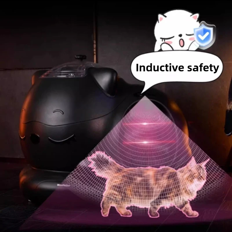 الذكية التلقائي المفتوحة 10L صندوق نفايات القط كبير مزيل الروائح الكريهة مكافحة سبلاش مجرفة آلة منخفضة الضوضاء توقيت تنظيف صندوق نفايات القط #4