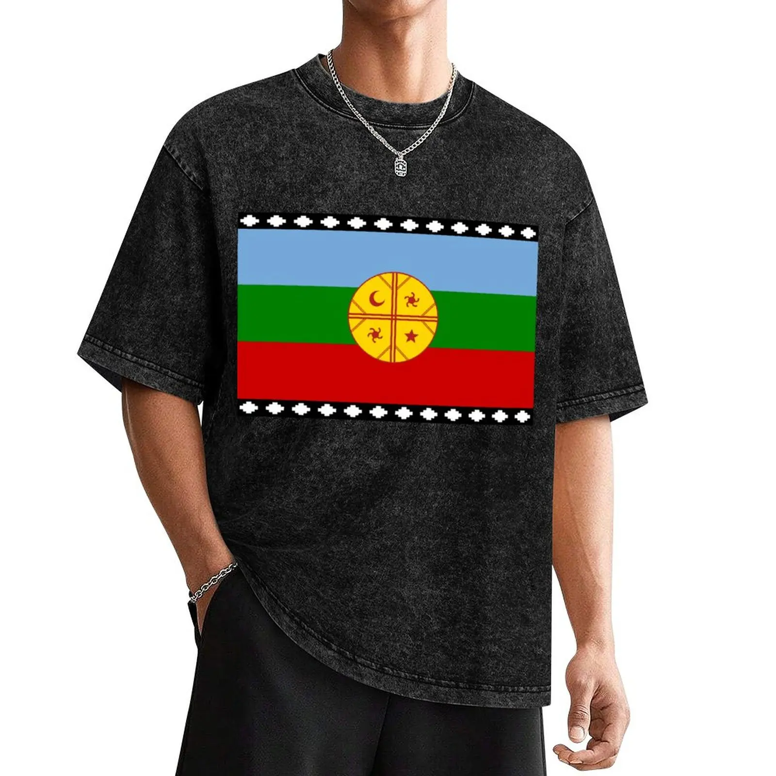 Wenufoye - Flag of the Mapuches - Bandera Mapuche T-Shirt tops luxury designer graphic t shirt vintage black t shirts for men