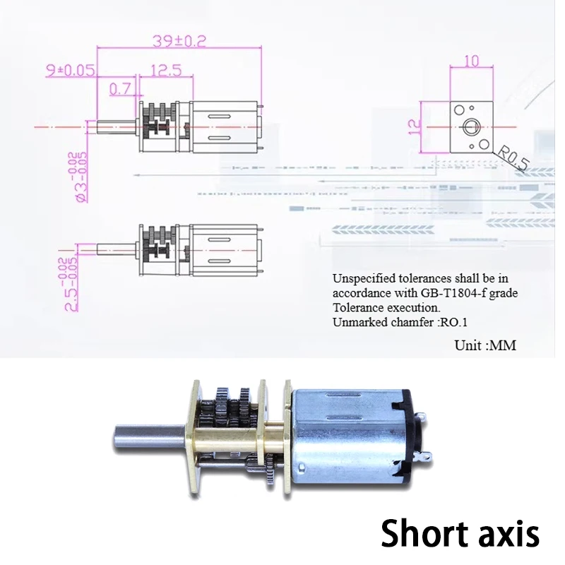 N20 Micro DC Geared Motor 1:1385 Speed Ratio Slow Speed Intelligent Electronic Lock Small Motor Low Speed 3V6V12V