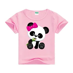 Cartoon Funny Panda T-shirt New 2024 Kids Tshirt Summer Costume Baby Boys Girls Clothing Children T-shirts Children's Wear tops