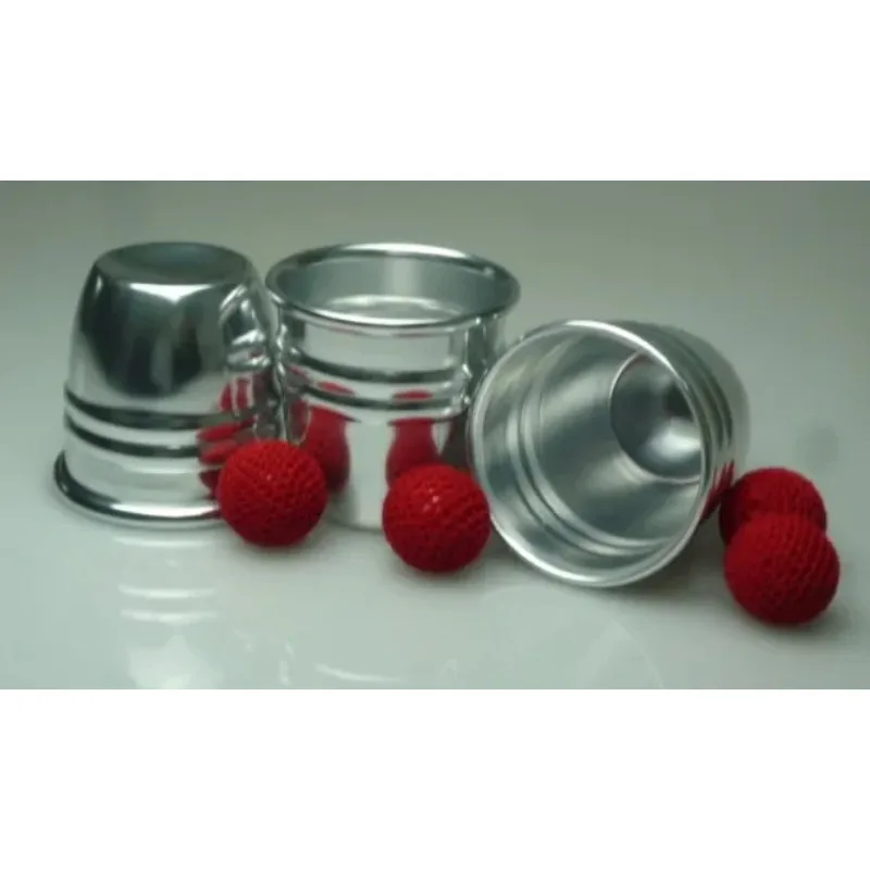 

Super Professional Aluminum Three Cups and Balls With Chop Cup (Large) Magic Tricks Magician Close Up Illusion Funny Stuff