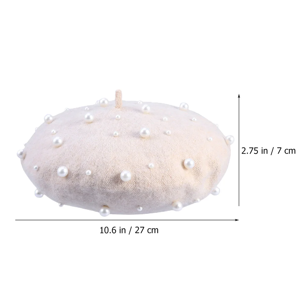 

2pcs Simulated Pearl Berets For Women Winter Imitation Wool French Style Hats Gift Valentine Christmas Comfortable Soft