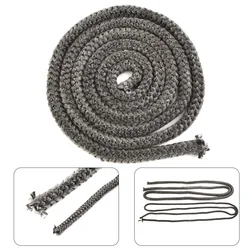 10/12mm Fireplace Sealing Rope Wood Burning Stove Door Self-Adhesive Fiberglass Sealing Cord Replacement 2M Black Gasket Tape