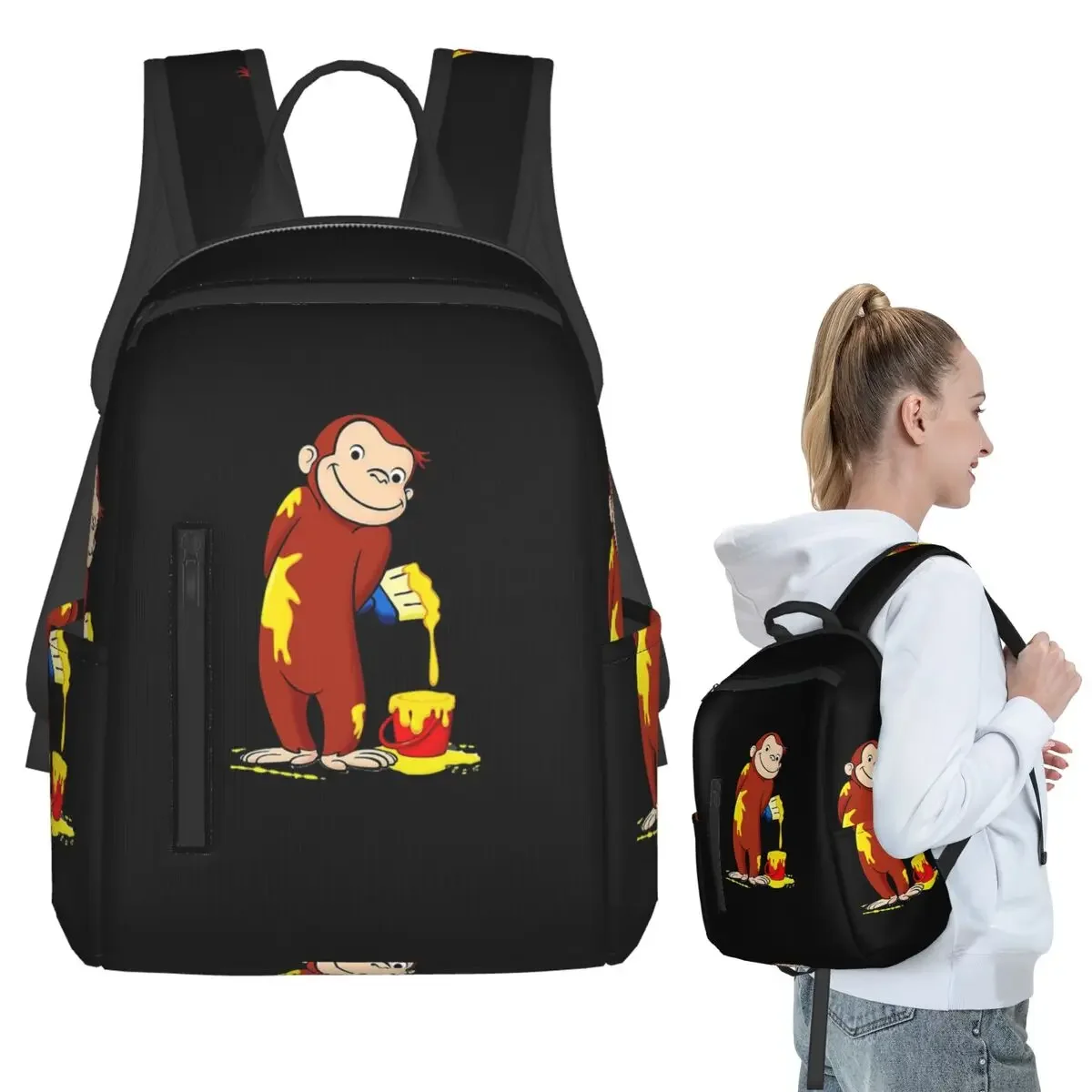 

Curious George Backpack Student BookBag Children School Bag Computer Shoulder Bags Men Women