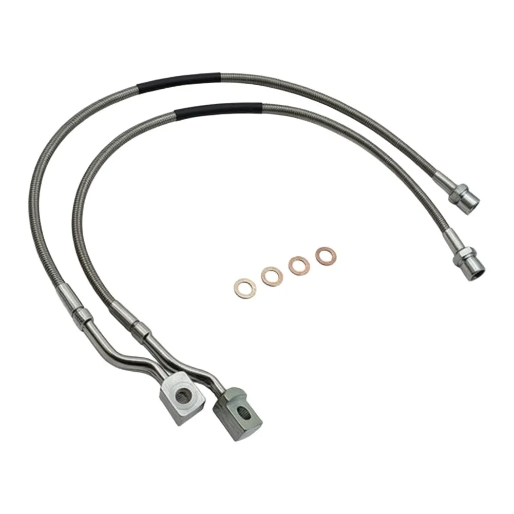 2PCS Stainless Steel Front Extended Brake Lines 89370 For Chevy 1500 2500HD 3500HD 2007-2019 Replacement Kit