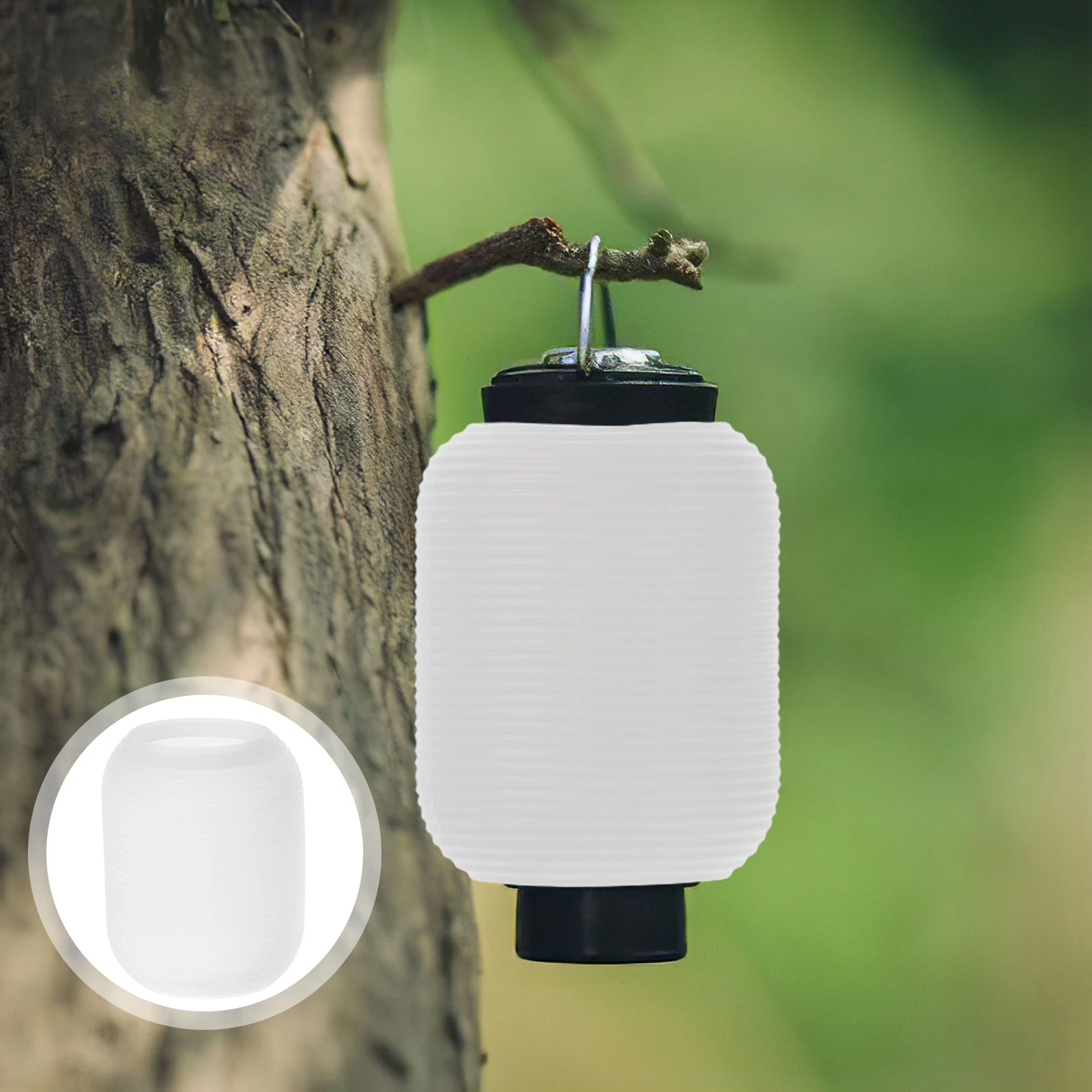 1 set Camping Lamp Shade Retro Japanese Tent Lantern Cover Silicone Collapsible Solar Light Shades Emergency Outdoor Hanging