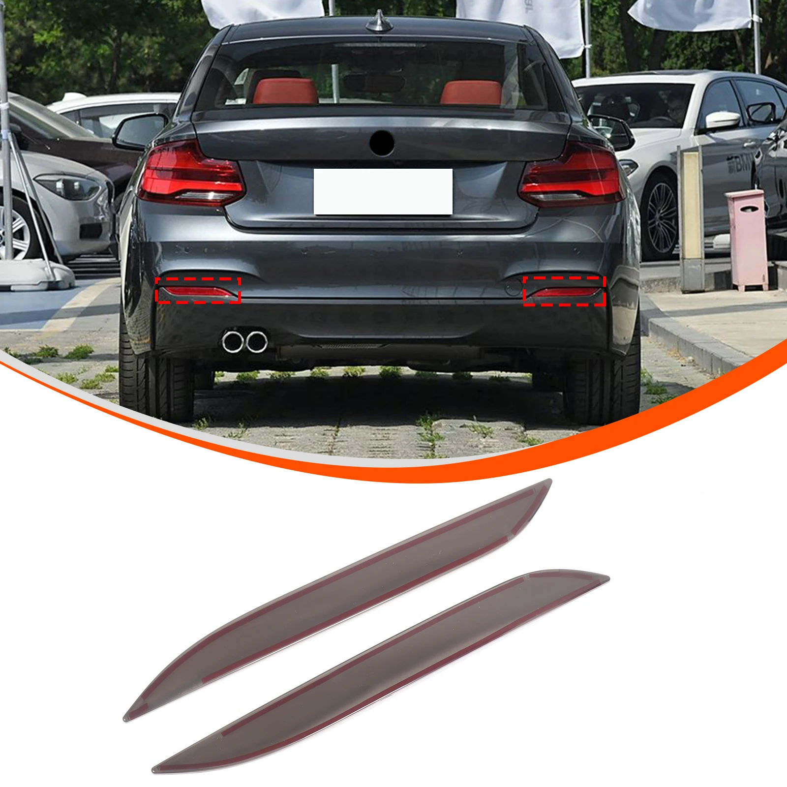 

ABS Automotive lamp cover Rear Fog Light Tinted Covers For 2014-2019 BMW Imported 2 Series (M Sport Edition) Car Accessories
