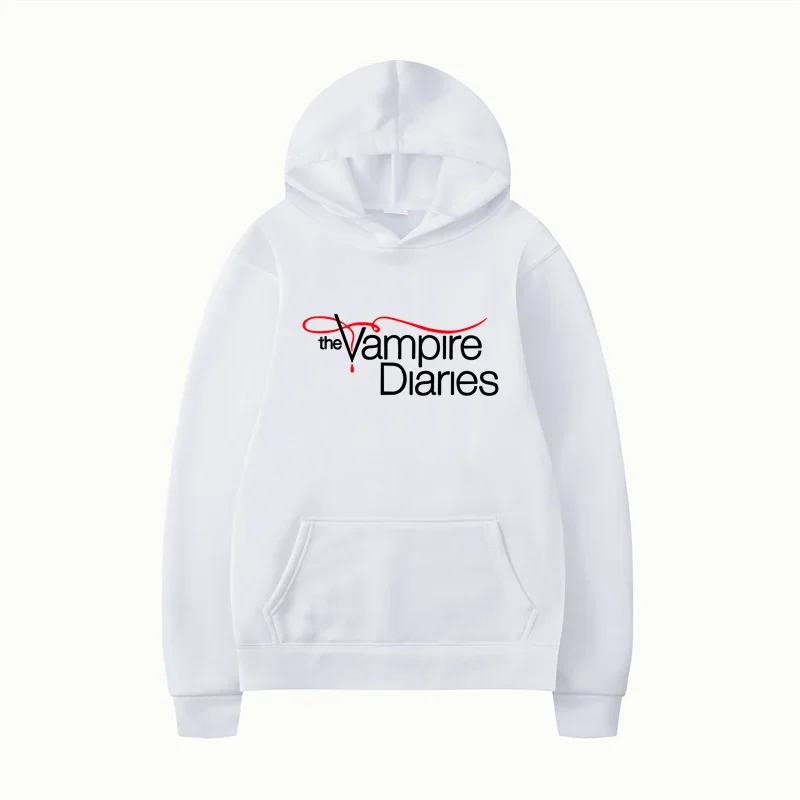 Hoodie Vampire Diaries 2025 Unisex Hoodie Lengan Panjang Jumper Musim Dingin Sweatshirt Hadiah untuk Pacar Mantel Berkerudung Kasual Streetwear