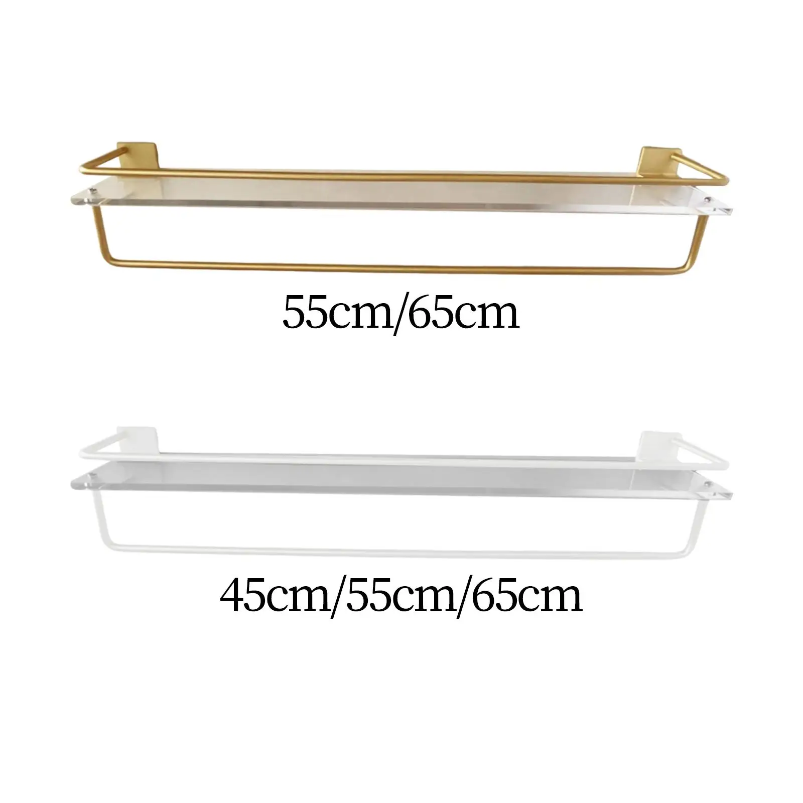 Bathroom Floating Shelf Wall Mounted Storage Rack Bathroom Accessories Detachable Acrylic Wall Shelf for Bedroom Kitchen Decor