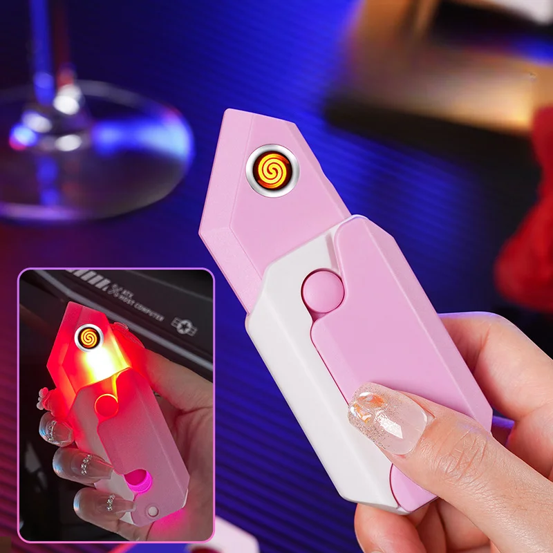 Plastic Radish Knife Portable Charging Lighter Creative Trend Unusual Electronic Windproof Cigarette Lighter Smoking Accessories