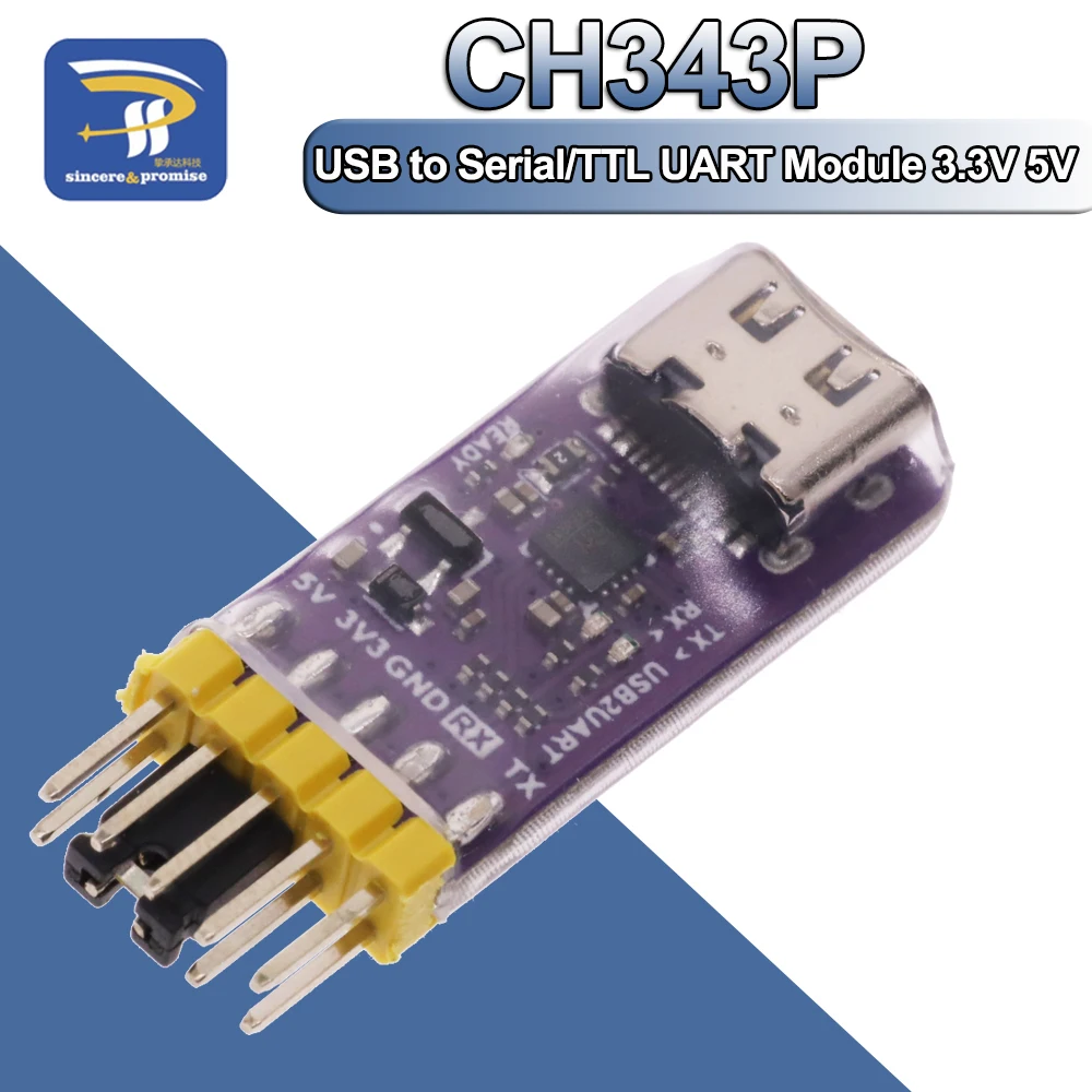 USB To Serial Port Module 6Mbps 5V/3.3V TTL CH343P Debugging Burning And Downloading Type-C Switch Instead CH340