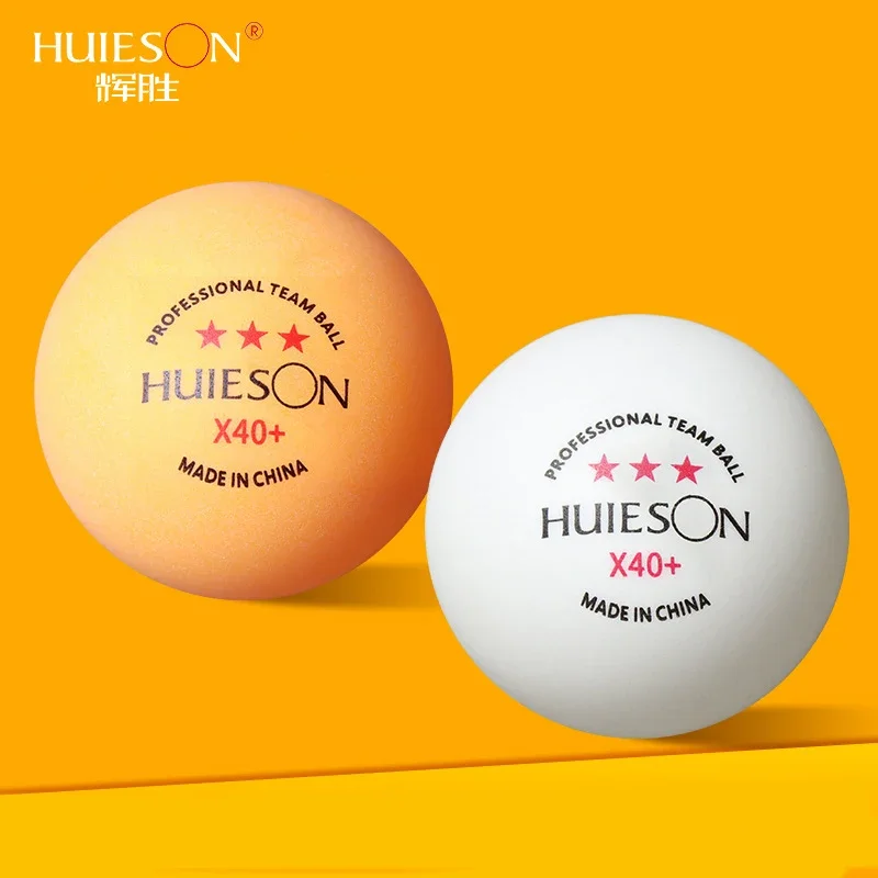 100pcs Huieson 3 Stars X40+ Ping Pong Balls New ABS Plastic High Elasticity Professional Team Table Tennis Ball for Training