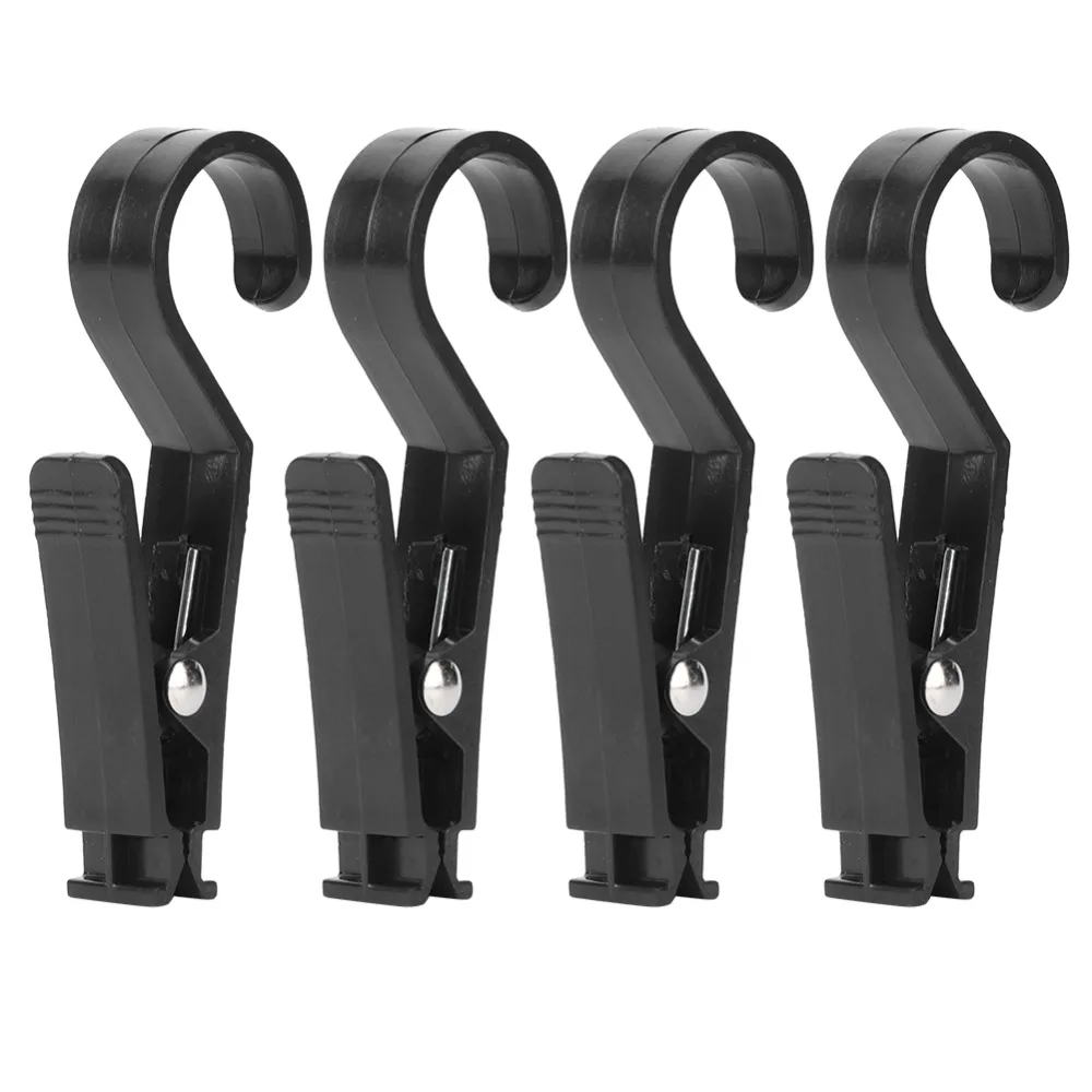 

10 Pcs Plastic Multipurpose Hanging Clips Lightweight Storm Proof Lockable Tent Tarp Hook Clips Black Camping Hooks Camping Tent
