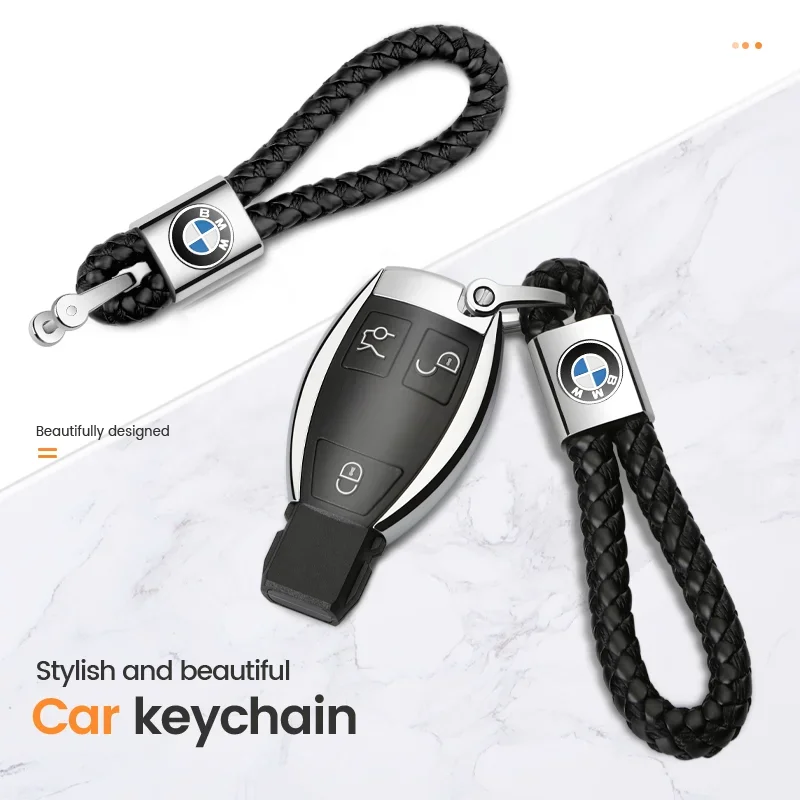 BMW Keychain Leather Color Emblem Style Black for M Performance Keyring tag Car motorcycle lanyard accessories Fashion Gift