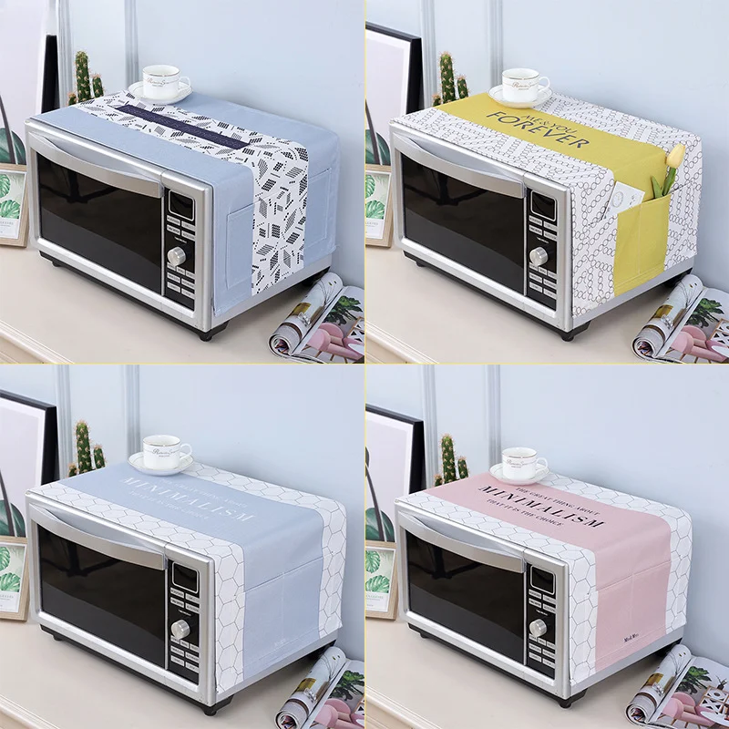 Simple Fabric Household Items Oven Refrigerator Oil-proof and Water-proof Cover Cloth Microwave Oven Cover Printed Dust Cover