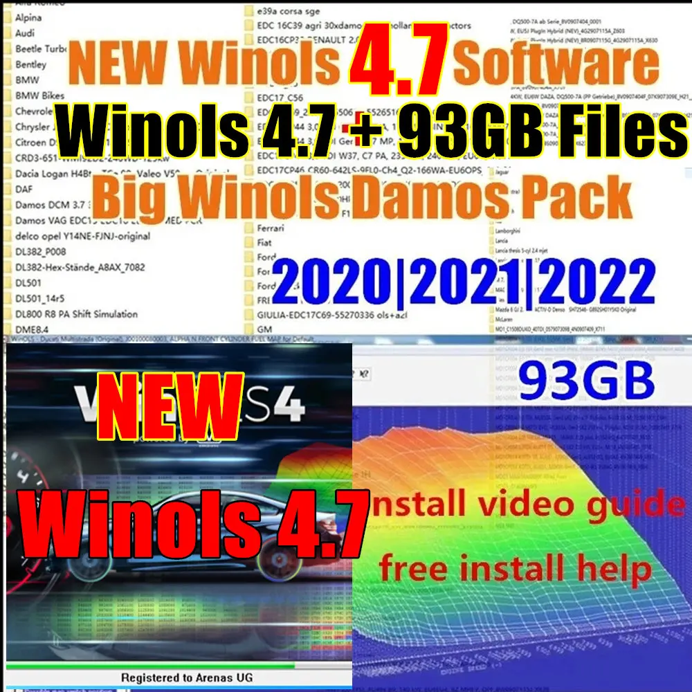 2024 Latest winols 4.7 software + 93GB WINOLS DAMOS Big Archive Damos Mappacks 2022 | 2021 | 2020 Chip Tuning Maps free install