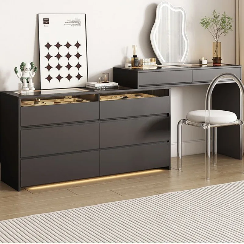Solid wood pine pine dresser chest cabinet storage integrated smart dresser movable dresser