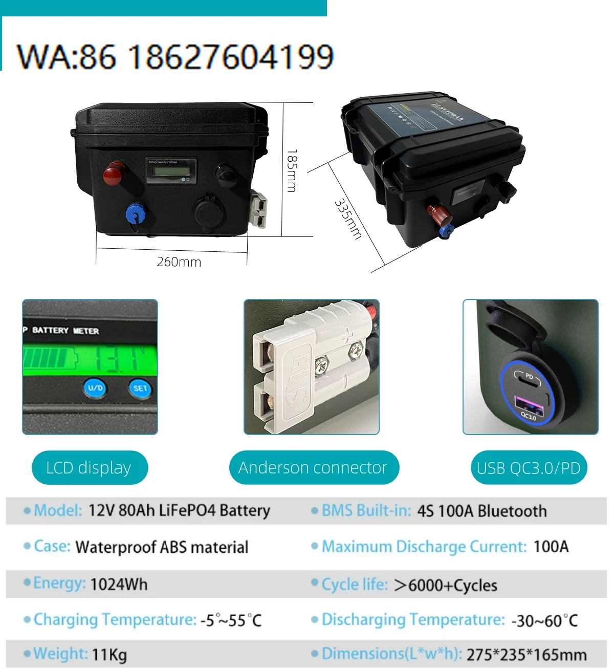 24V 2000W Stackable Energy Storage System, Hybrid Grid Lithium Battery, Bluetooth Integrated Home Outdoor Power