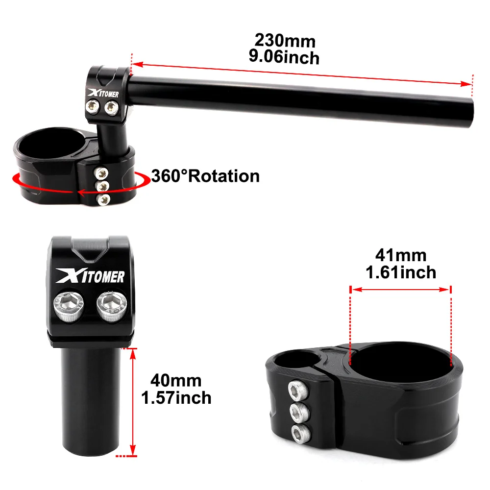 Aluminum Adjustable Handlebar 41MM Clip-On Handle Bar Raiser Universal Fit For Honda CBR600 F1 F2 F3 CBR 650F VFR800 VFR 750 F image 3