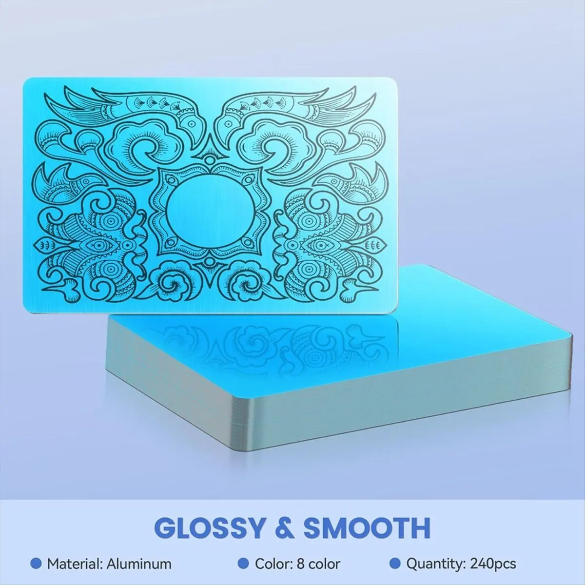 DT38 Laser Engraving Blanks, 240pcs Colorful Aluminum Alloy Sheets for CNC Engraving, Laser Crafting, Metal Business Cards