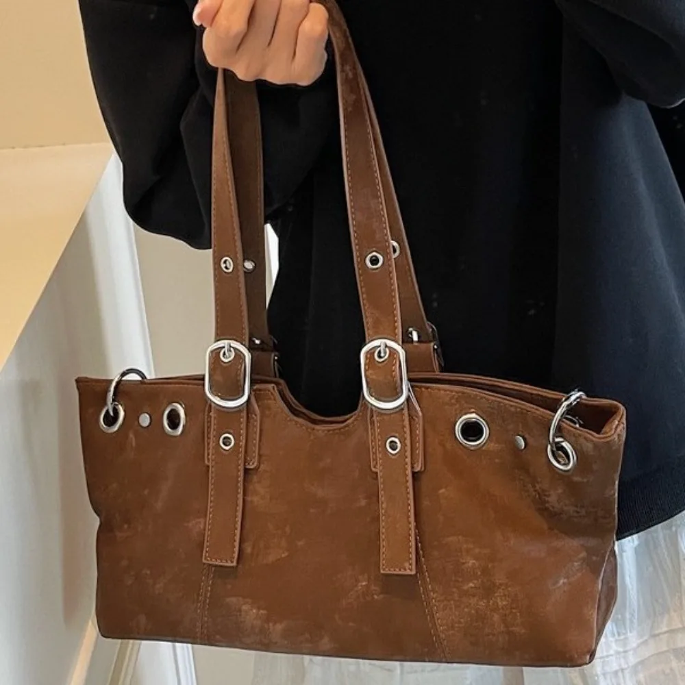 

Autumn and Winter Faux Suede Tote Shoulder Bags for Women Fashion Top Handle Ring Women's Bag NEW Designer Handbags and Purses