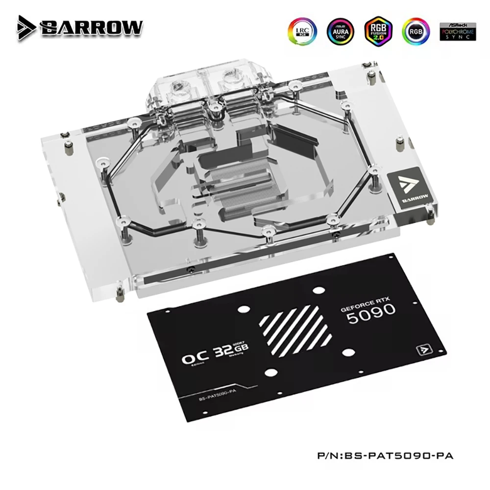 

Barrow GPU Block For Palit RTX 5090 GameRock OC , Graphics Card Water Cooler, Water Cooling Radiator, BS-PAT5090-PA