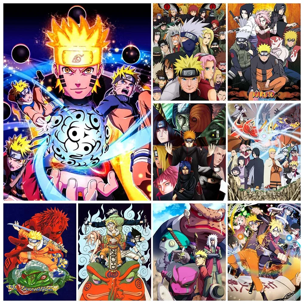 

5D DIY алмазная живопись японский N-Naruto мультфильм вышивка крестиком художественная мозаика круглая вышивка домашний декор детский подарок
