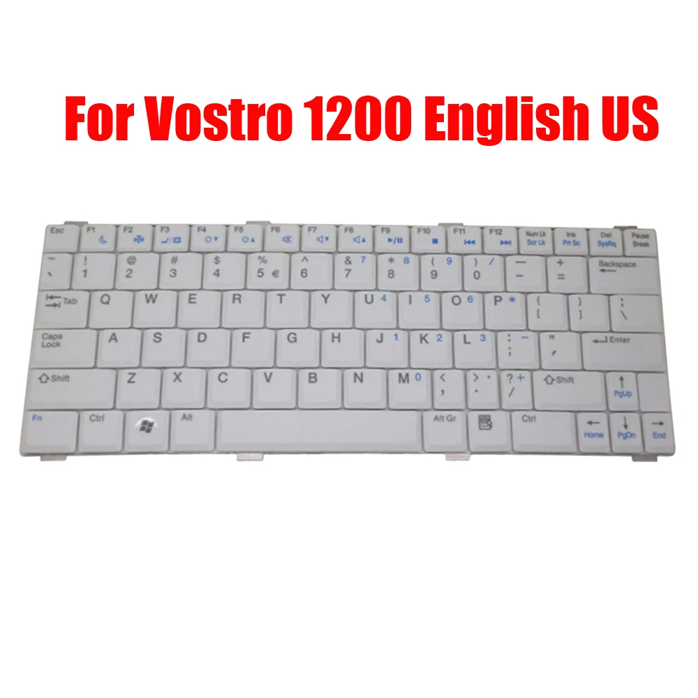 

English US Laptop Keyboard For DELL For Vostro 1200 V1200 V022302BS1 UI PK1302Q0250 0DP91F DP91F White New