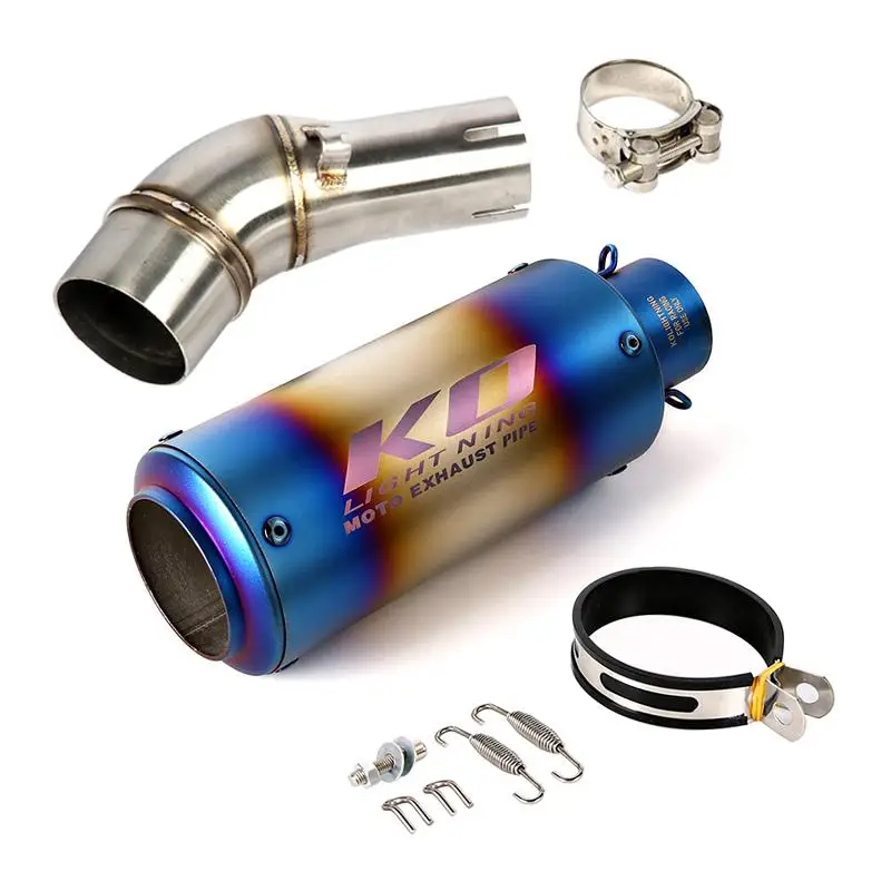 FOR KAWASAKI Z250SL Any Year 51MM Motorcycle Exhaust Pipe Escape Muffler Mid Link Pipe Slip On Removable DB Killer Steel