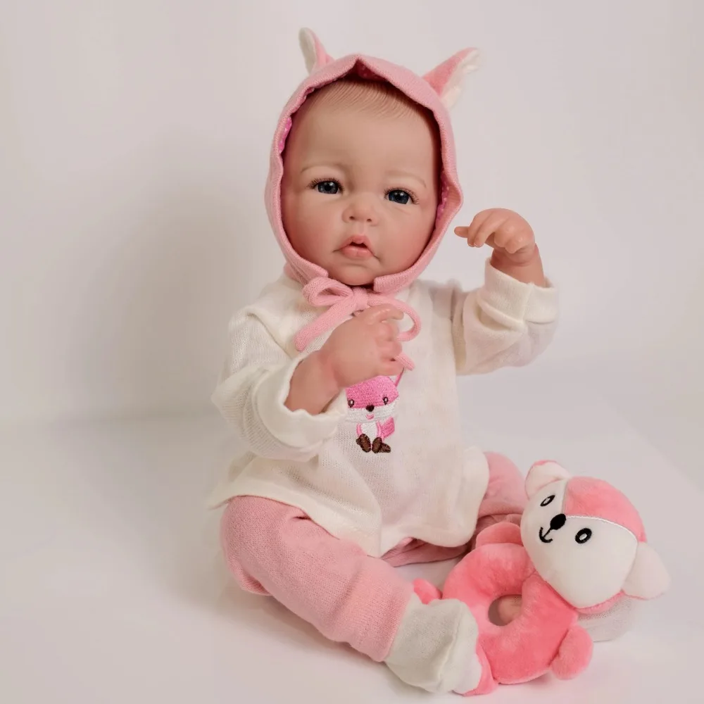 19inch Full Body Silicone Baby Doll Reborn Girl Luca Newborn Baby Multilayers Painting 3D Skin with Visible Veins Bebê Reborn