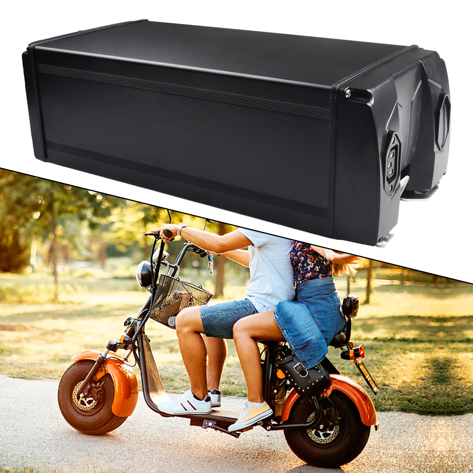 E-bikes Folding E Bikes Battery Box Riding At Night Silver+black Weight Keywords Rear Tailstock Battery Box Case