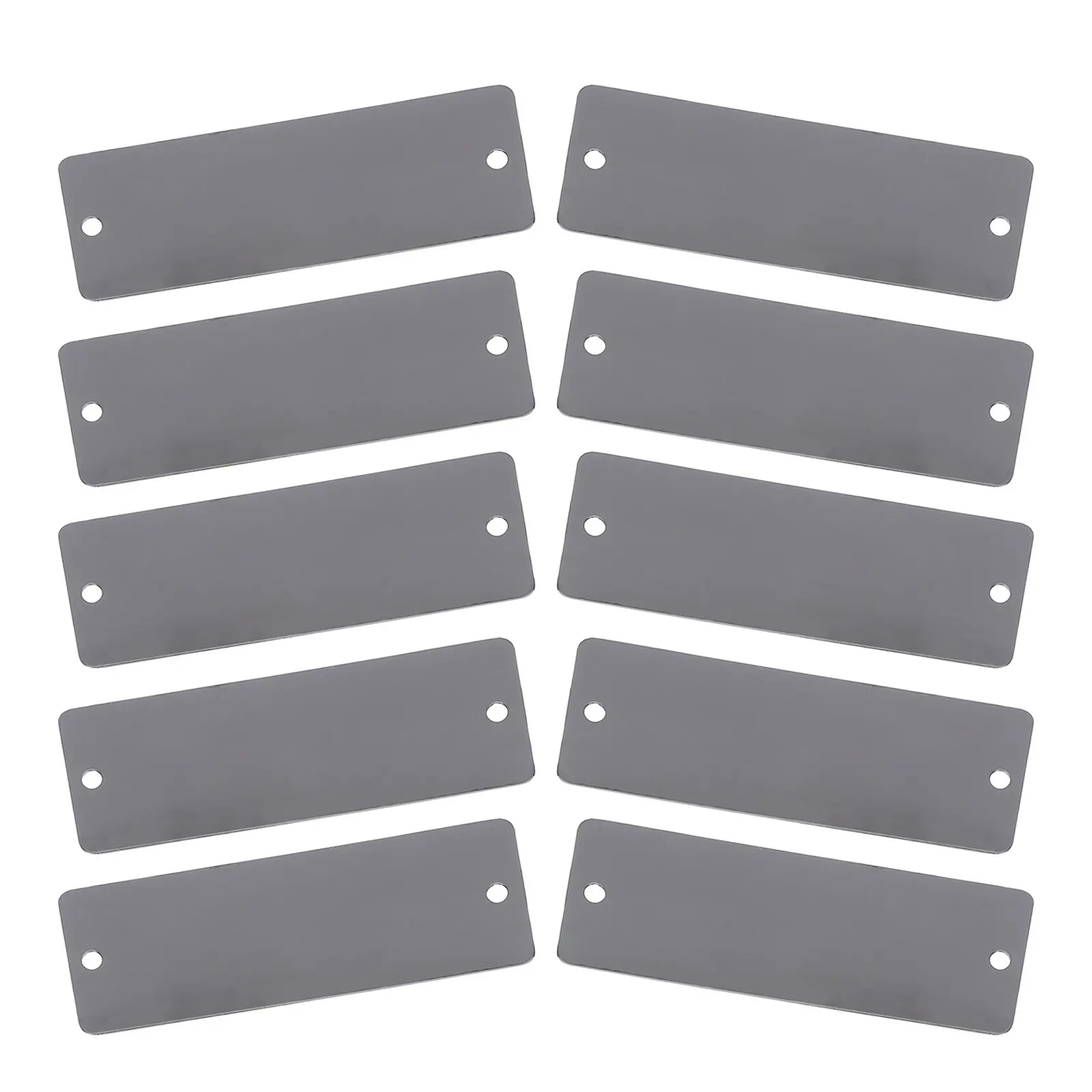 

10pcs Stainless Steel Nameplate 70X25Mm Blank Rectangle Metal Tags For Engraving Diy Craft Projects Pre-Drilled Smooth Edges