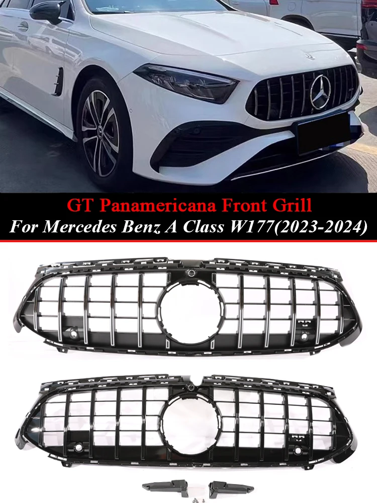 

Facelift Front Bumper Racing Grill GT Panamericana Grille for Mercedes Benz A Class W177 2023 2024 A180 A200 A220 A250 A280