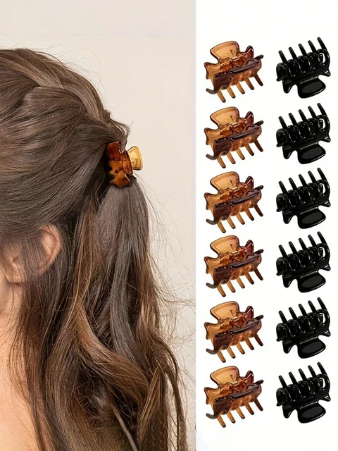 12 sztuk Mini prosty plastikowy mały klips w kształcie rekina ucho Acupoint piękno mały kwadratowy klips opaska do włosów klip spinka do włosów Grab Clip