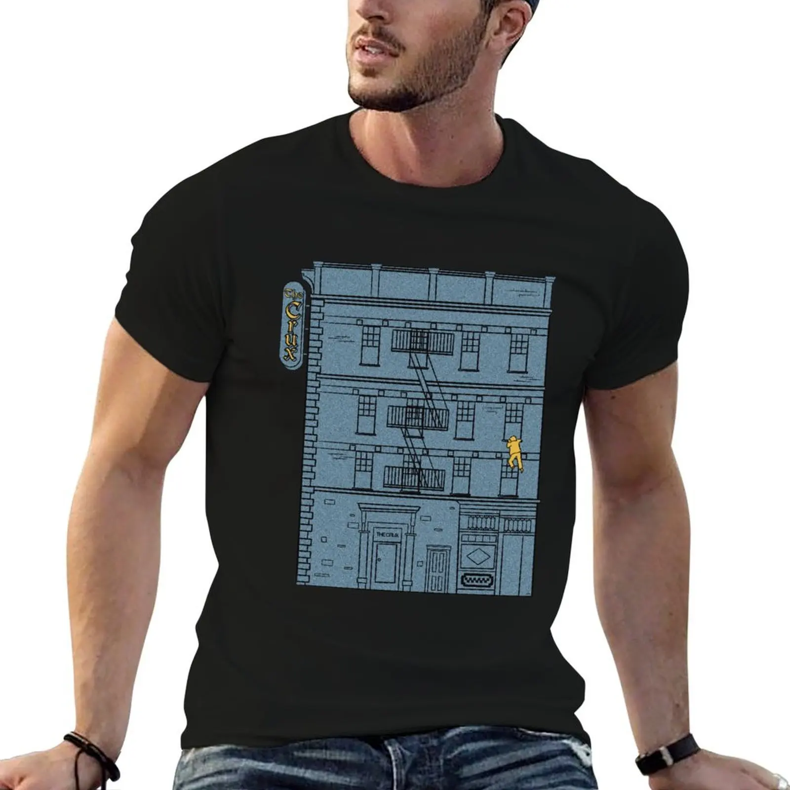 

The Crux Hotel Blue and Yellow T-Shirt t shirt man designer man t shirt heavy cotton T-Shirt