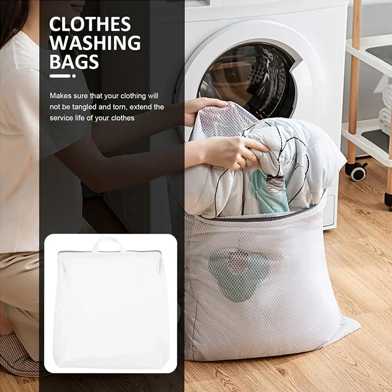 Mesh Laundry Bag Washing Machine Shoes Travel Storage Net Bags Portable Anti-deformation Family Underwear Care Protect Organizer