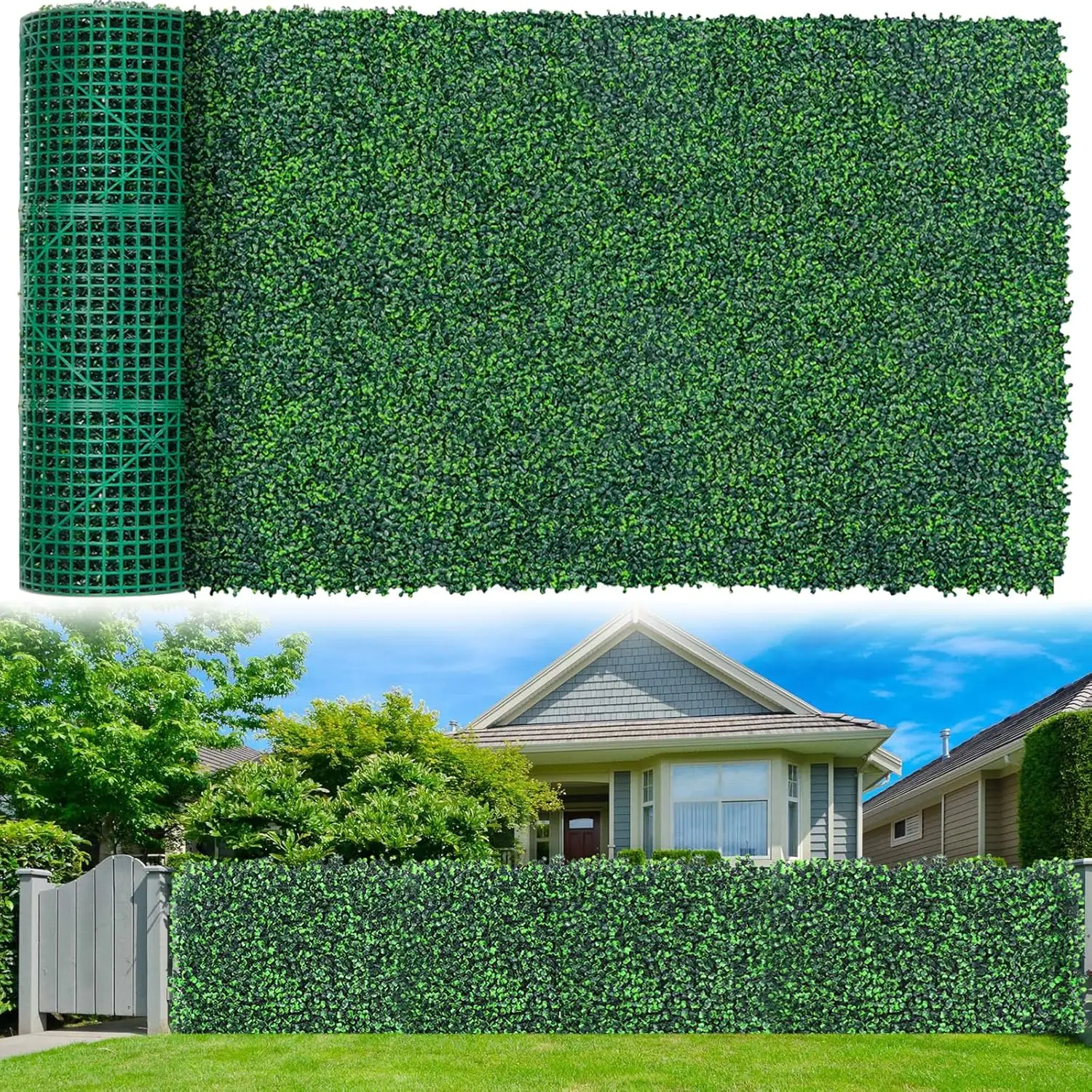

Artificial Boxwood Roll Panels 48x140in Privacy Fence Screen for Indoor Outdoor Garden Backyard Decor